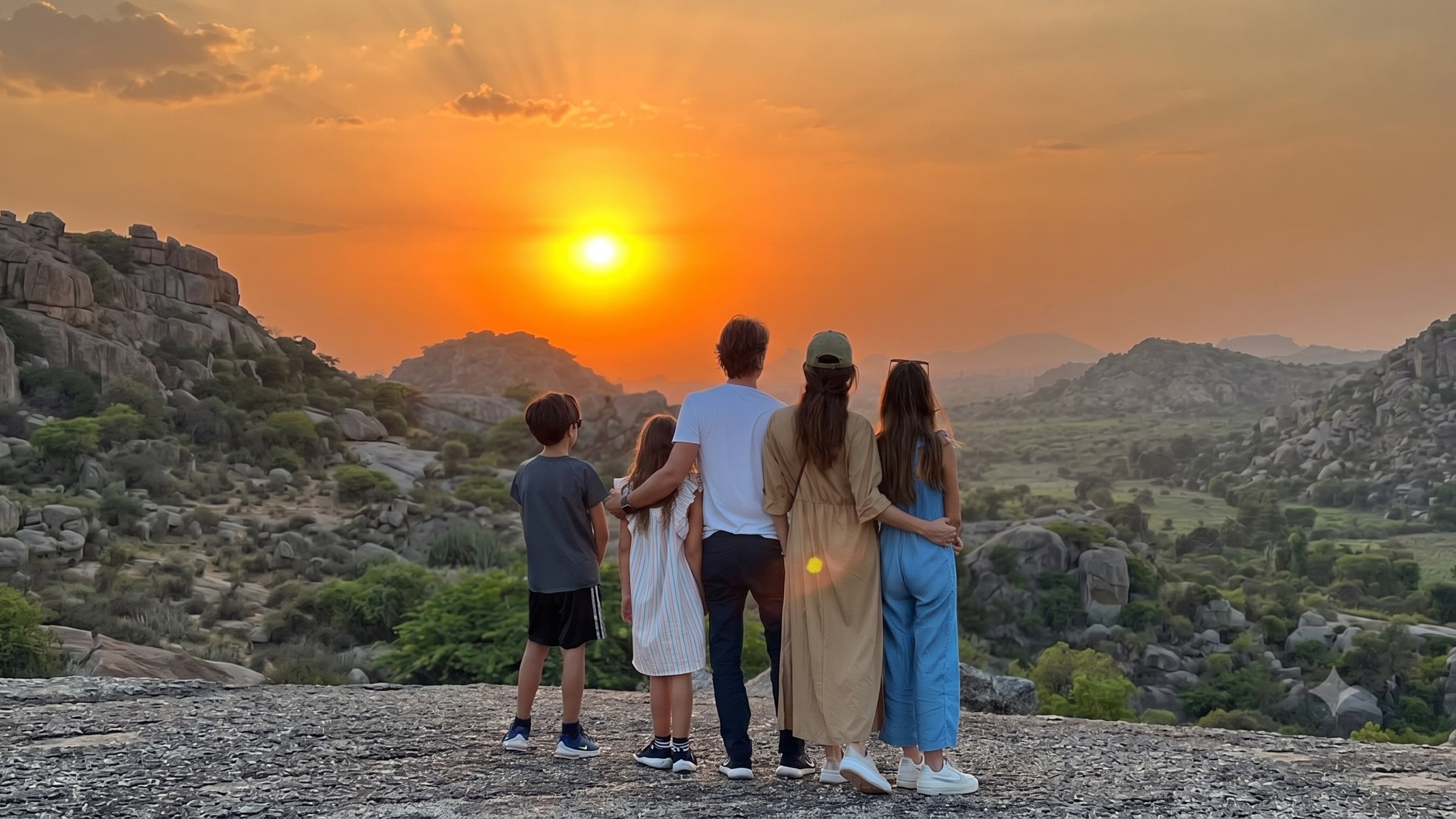 Família viajando o mundo